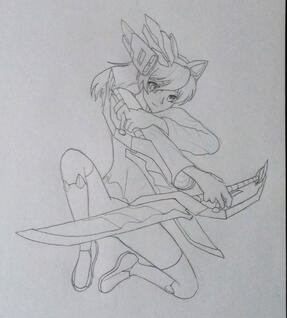 Misuna Hart Jump battle pose